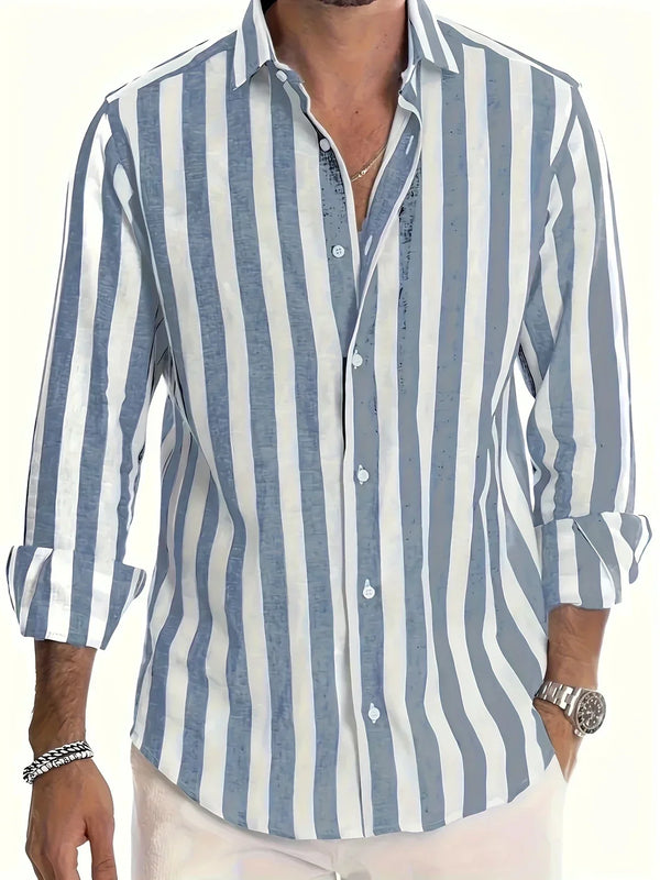 George - Camicia a Maniche Lunghe a Righe Elegante