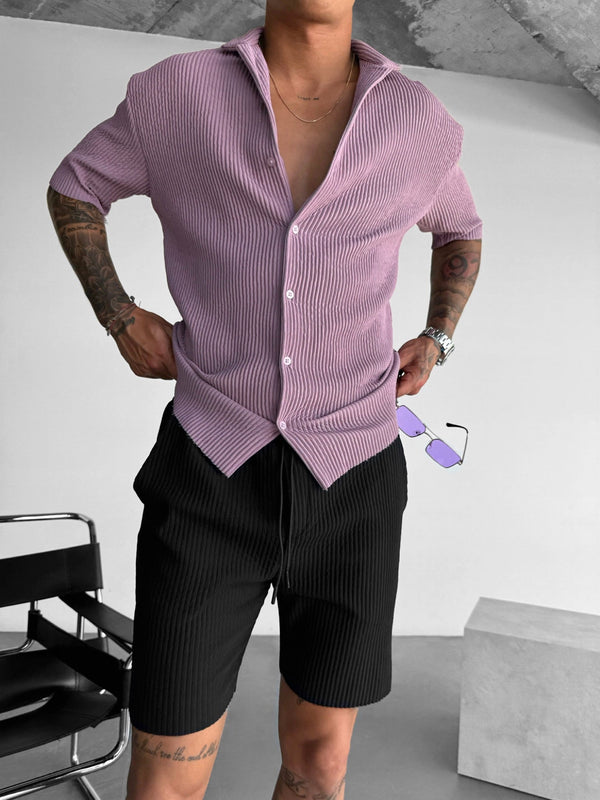 Camicia Oversize a Costine - Sambuco