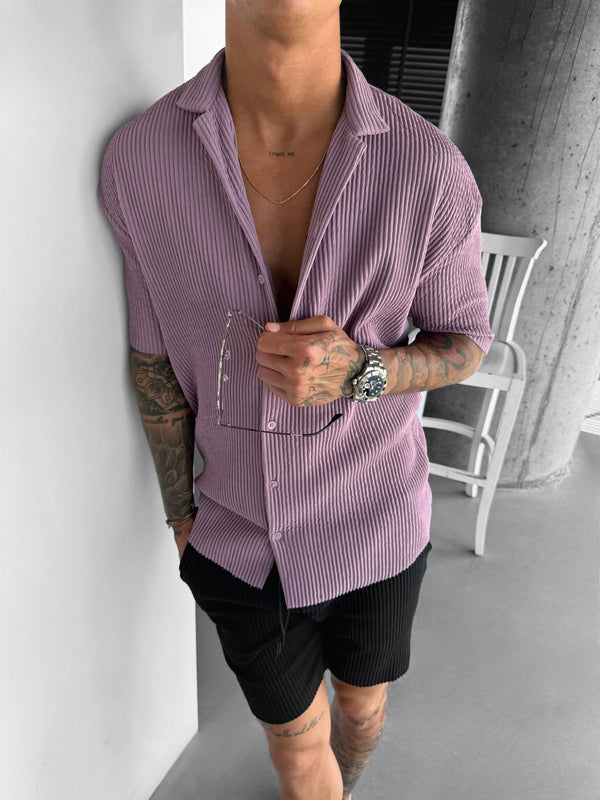 Camicia Oversize a Costine - Sambuco