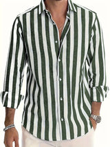 George - Camicia a Maniche Lunghe a Righe Elegante