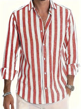 George - Camicia a Maniche Lunghe a Righe Elegante