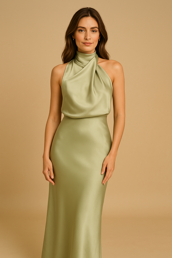 Elara™ | Abito Satinato con un Tocco di Glamour